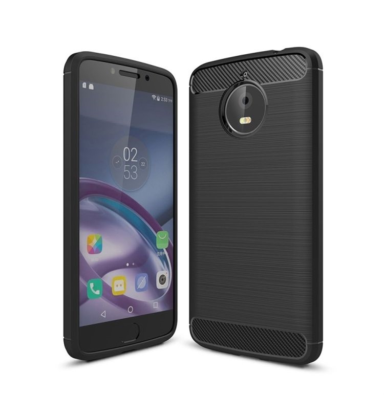 Θήκη Σιλικόνης Carbon TPU Fiber Brushed Motorola Motorola E4 Plus Μαύρο