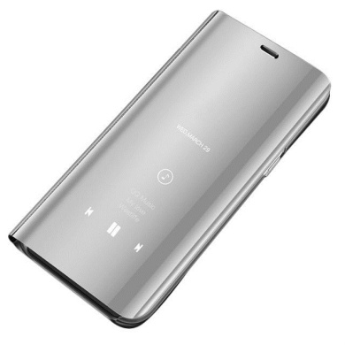Clear View Cover Huawei Y7 2019 Ασημί