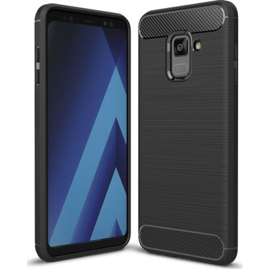 Θήκη Σιλικόνης Carbon TPU Fiber Brushed Samsung Galaxy A8 Plus 2018 Μαύρο