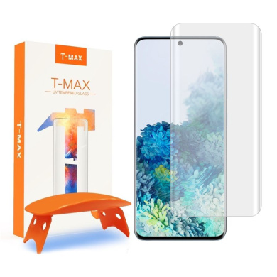 T-MAX UV Glass Samsung + Λάμπα UV Galaxy S20 Διάφανο