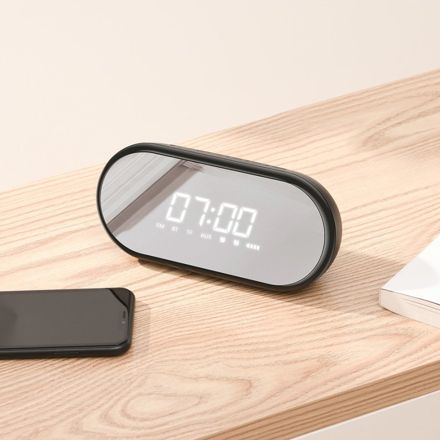 Baseus Encok E09 Stylish Portable Wireless Bluetooth Speaker with alarm clock Μαύρο