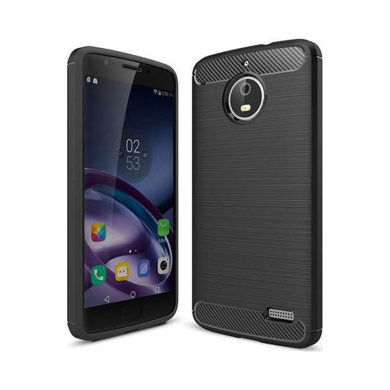 Θήκη Σιλικόνης Carbon TPU Fiber Brushed Motorola Motorola E4 Μαύρο