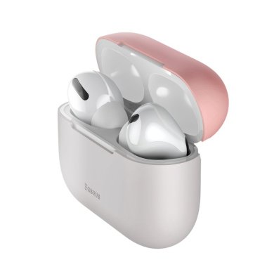 Θήκη Σιλικόνης Silica Gel Protector για Apple Airpods Pro Baseus Ροζ / Γκρι