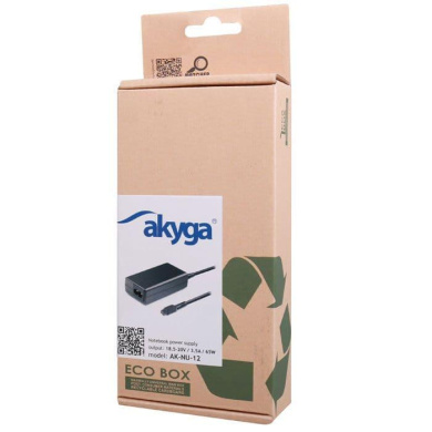 Universal Φορτιστής Laptop Akyga 65W AK-NU-12 6 plug 1,2m Μαύρο