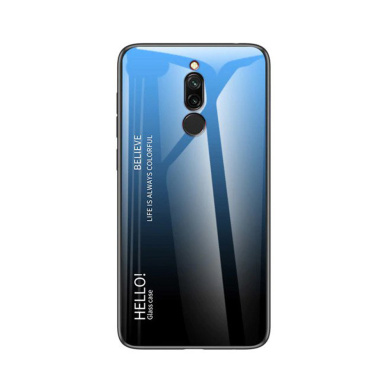 Glass Case Xiaomi Redmi 8 Μαύρο / Μπλε