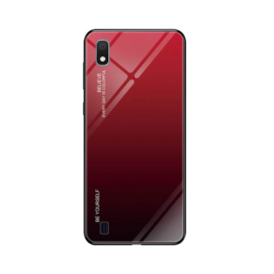 Glass Case Samsung Galaxy A10 Μαύρο / Κόκκινο