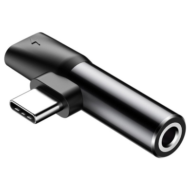 Baseus Adapter L41 USB-C male - 3.5mm female / USB-C female Μαύρο