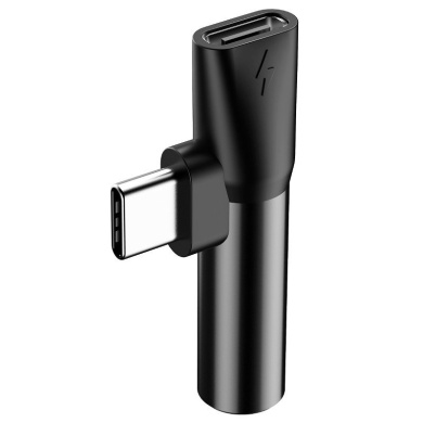Baseus Adapter L41 USB-C male - 3.5mm female / USB-C female Μαύρο