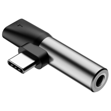 Baseus Adapter L41 USB-C male - 3.5mm female / USB-C female Ασημί