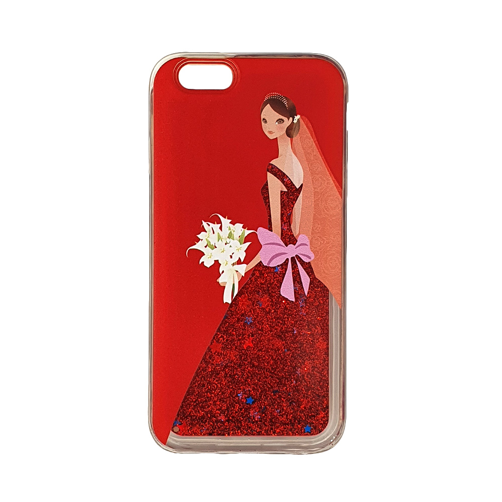 Liquid Glitter Apple iPhone 6/6s Red Dress