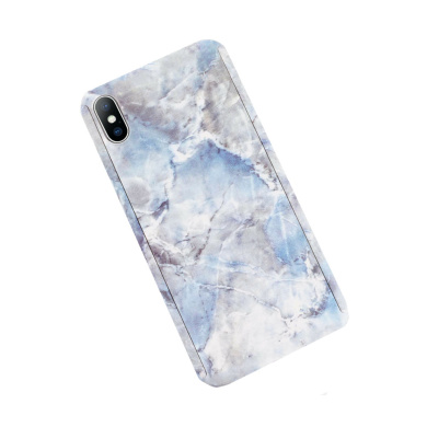 360 Full Cover Marble + Tempered Glass Apple iPhone X, iPhone XS Μπλέ
