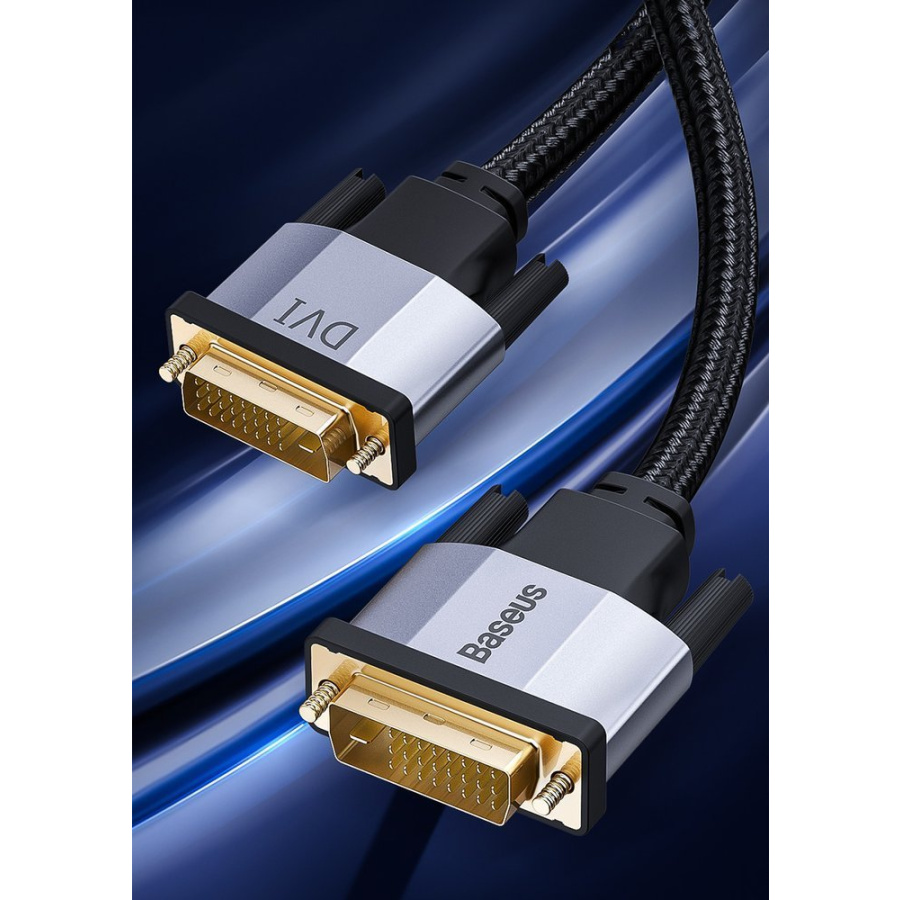 Baseus Cable DVI-D male - DVI-D male 1m Γκρι