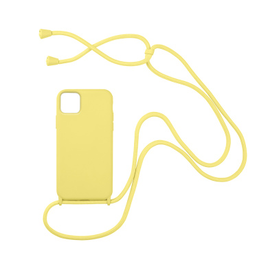 Θήκη Σιλικόνης με Κορδόνι CarryHang Sonique Apple iPhone 12 mini Κίτρινο