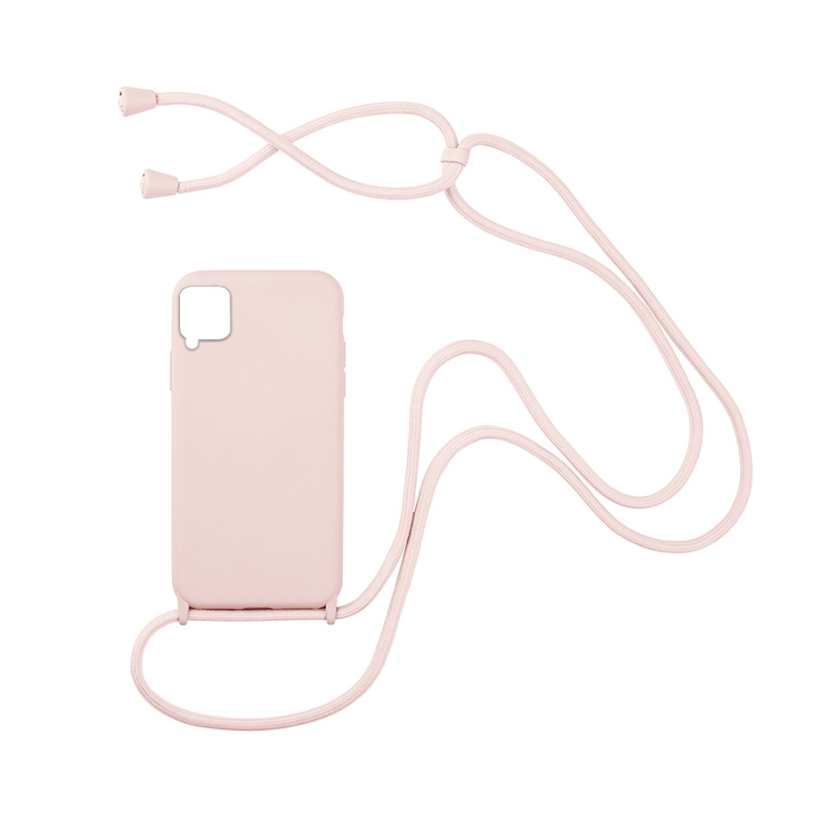 Θήκη Σιλικόνης με Κορδόνι CarryHang Sonique Samsung Galaxy A42 5G Ροζ