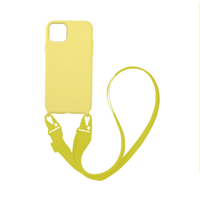 Θήκη Σιλικόνης με Strap CarryHang Sonique Apple iPhone 11 Κίτρινο