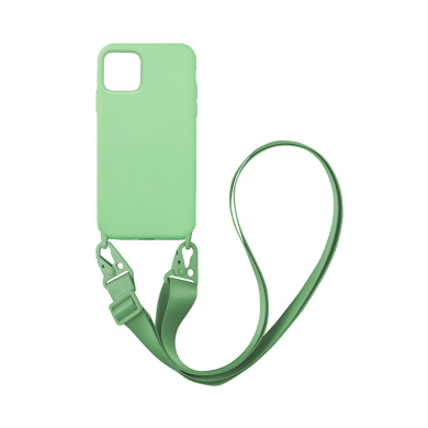 Θήκη Σιλικόνης με Strap CarryHang Sonique Apple iPhone 12 / iPhone 12 Pro Πράσινο Ανοιχτό