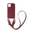 Θήκη Σιλικόνης με Strap CarryHang Sonique Apple iPhone 12 / iPhone 12 Pro Φουξ