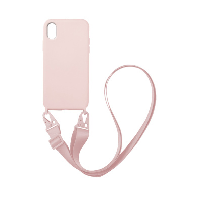 Θήκη Σιλικόνης με Strap CarryHang Sonique Apple iPhone XS MAX Ροζ