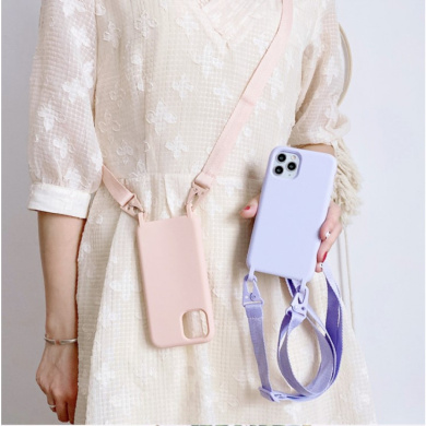 Θήκη Σιλικόνης με Strap CarryHang Sonique Samsung Galaxy A41 Ροζ