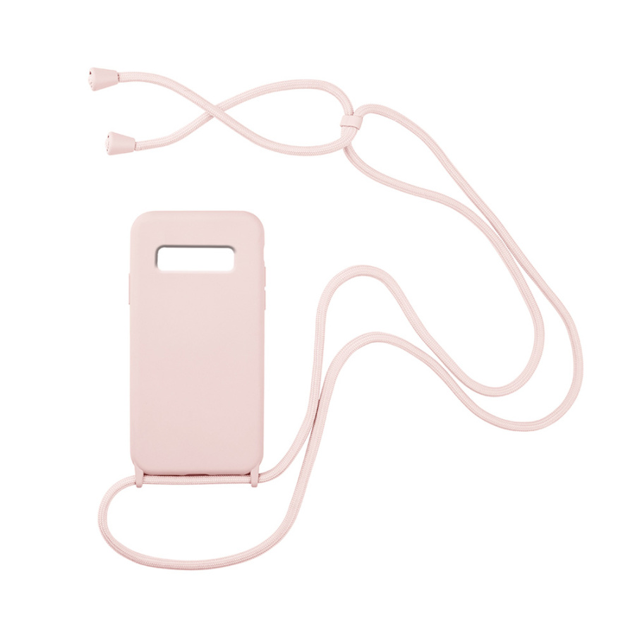 Θήκη Σιλικόνης με Κορδόνι CarryHang Sonique Samsung Galaxy S10 Ροζ