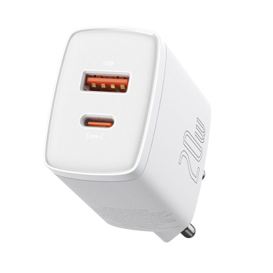Φορτιστής Baseus Compact Quick Charger 20W Type C & USB-A Λευκό