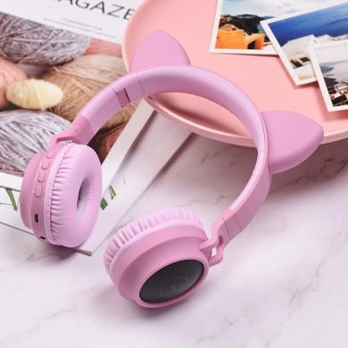 Ασύρματα Ακουστικά HOCO Cat Ear W27 Ροζ