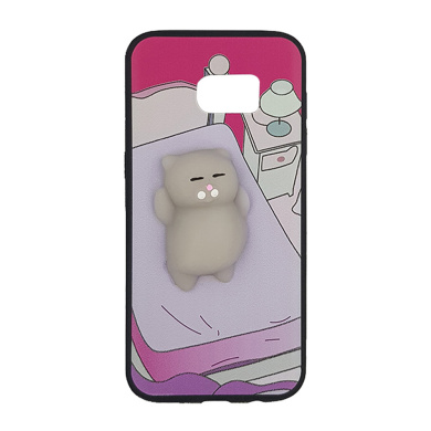 Squishy 3D Samsung Galaxy S7 Γάτα στο κρεβάτι