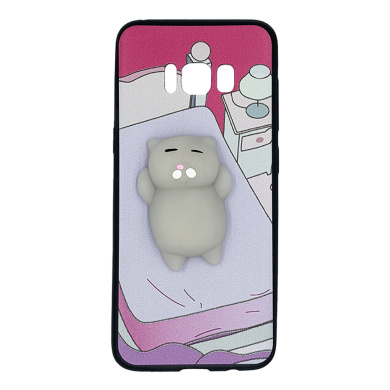 Squishy 3D Samsung Galaxy S8 Γάτα στο κρεβάτι