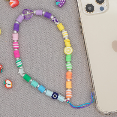 Βραχιόλι Λουράκι Κινητού  Phone Strap Jewelry 24cm Colorful Heart