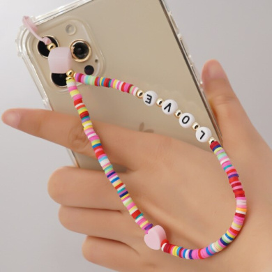 Βραχιόλι Λουράκι Κινητού  Phone Strap Jewelry 24cm Colorful Love