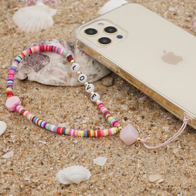Βραχιόλι Λουράκι Κινητού  Phone Strap Jewelry 24cm Colorful Love