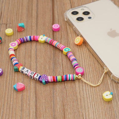 Βραχιόλι Λουράκι Κινητού  Phone Strap Jewelry 24cm Colorful Love Fruits