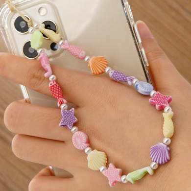 Βραχιόλι Λουράκι Κινητού  Phone Strap Jewelry 24cm Colorful Shell