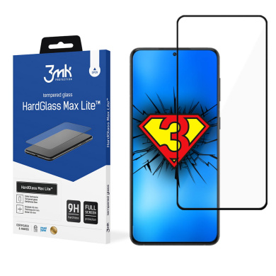 3MK HardGlass Max Lite Full Screen Samsung Galaxy S22 Plus Μαύρο