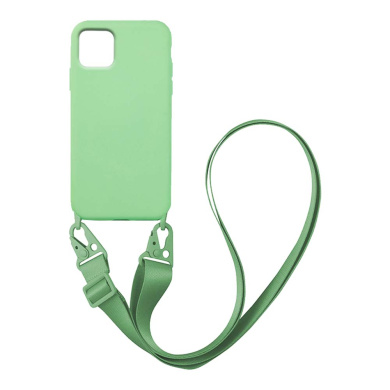 Θήκη Σιλικόνης με Strap CarryHang Sonique Apple iPhone 13 Πράσινο Ανοιχτό