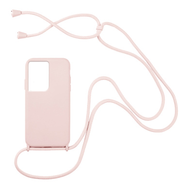 Θήκη Σιλικόνης με Κορδόνι CarryHang Sonique Samsung Galaxy S21 Ultra Ροζ