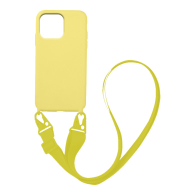 Θήκη Σιλικόνης με Strap CarryHang Sonique Apple iPhone 13 Pro Max Κίτρινο