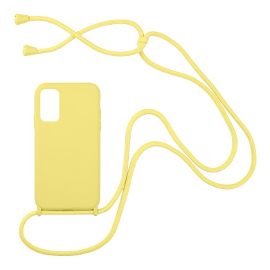Θήκη Σιλικόνης με Κορδόνι CarryHang Sonique Samsung Galaxy A03s Κίτρινο