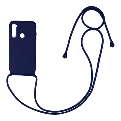 Θήκη Σιλικόνης με Κορδόνι CarryHang Sonique Xiaomi Redmi Note 8 / Redmi Note 8 2021 Μπλε Σκούρο