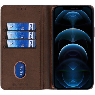 Θήκη Πορτοφόλι Vintage Magnet Wallet Sonique Samsung Galaxy M52 5G Καφέ