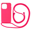Θήκη Σιλικόνης με Κορδόνι CarryHang Sonique Apple iPhone 13 Pro Φουξ