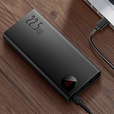 Powerbank Baseus Adaman 10000mAh 22.5W με 2 Θύρες USB-A και Θύρα USB-C PD/Quick Charge 3.0 Μαύρο