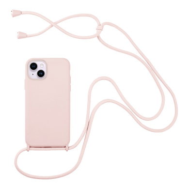 Θήκη Σιλικόνης με Κορδόνι CarryHang Sonique Apple iPhone 14 Ροζ