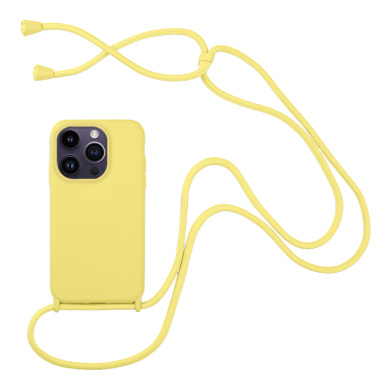 Θήκη Σιλικόνης με Κορδόνι CarryHang Sonique Apple iPhone 14 Pro Κίτρινο