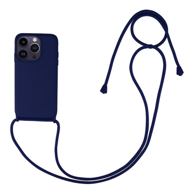 Θήκη Σιλικόνης με Κορδόνι CarryHang Sonique Apple iPhone 14 Pro Μπλε Σκούρο