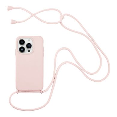 Θήκη Σιλικόνης με Κορδόνι CarryHang Sonique Apple iPhone 14 Pro Ροζ