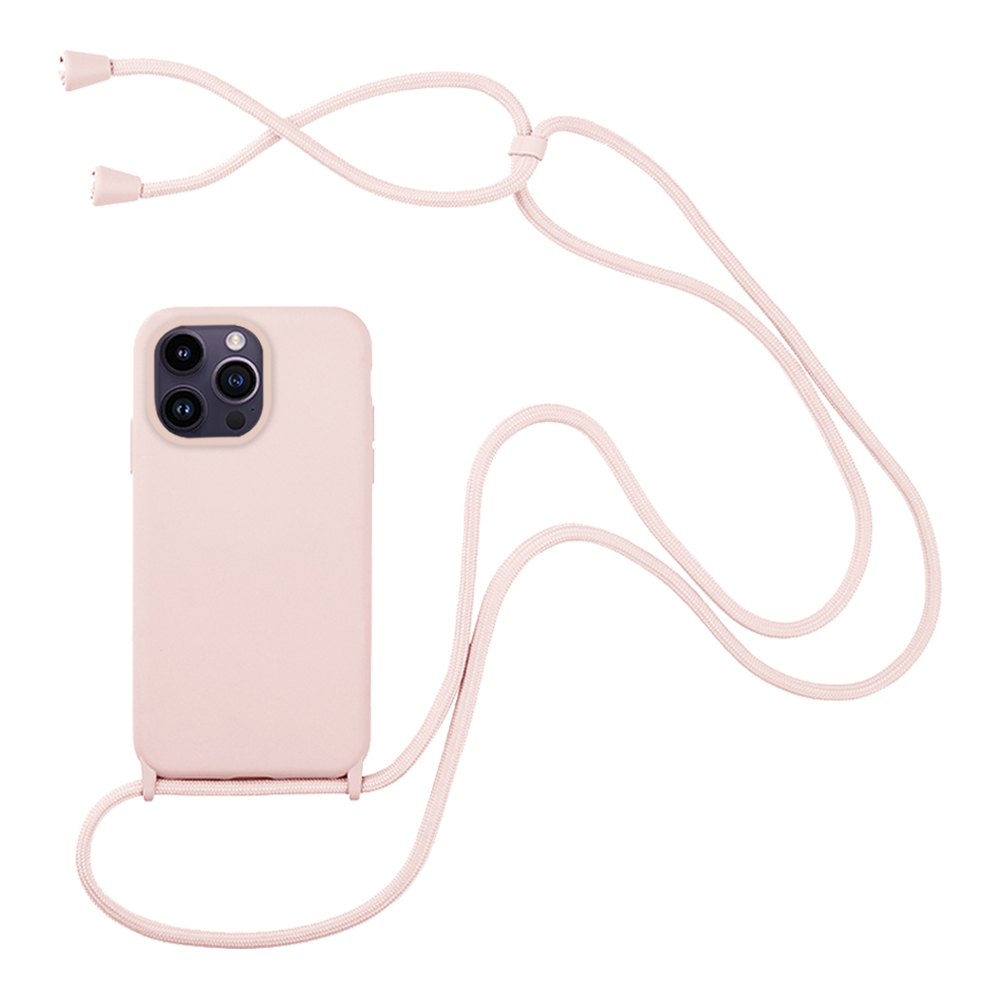 Θήκη Σιλικόνης με Κορδόνι CarryHang Sonique Apple iPhone 14 Pro Max Ροζ