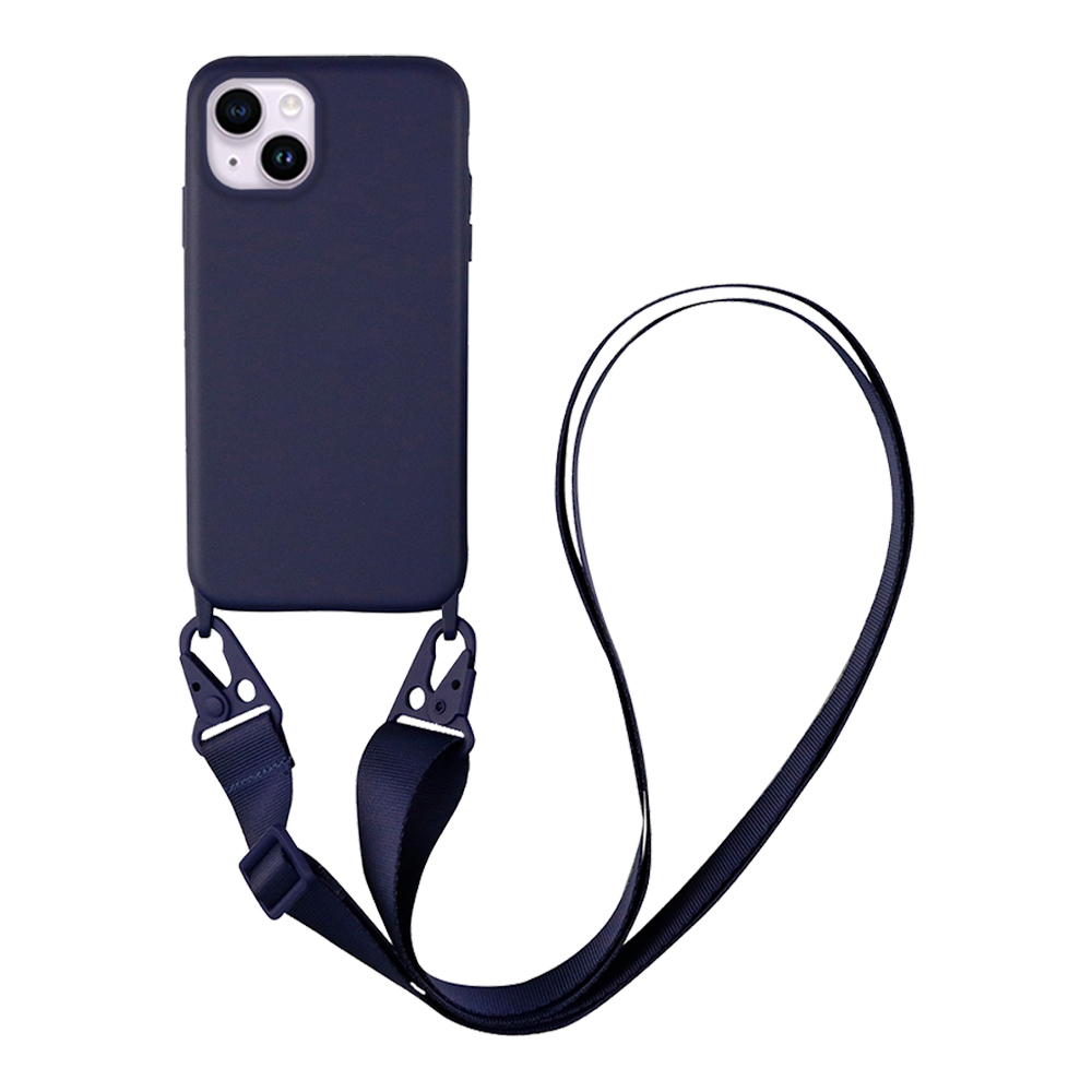 Θήκη Σιλικόνης με Strap CarryHang Sonique Apple iPhone 14 Plus Μπλε Σκούρο