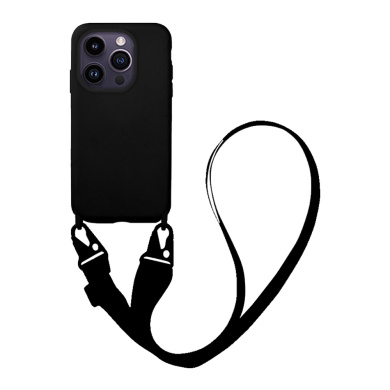 Θήκη Σιλικόνης με Strap CarryHang Sonique Apple iPhone 14 Pro Μαύρο