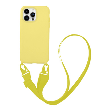 Θήκη Σιλικόνης με Strap CarryHang Sonique Apple iPhone 14 Pro Max Κίτρινο